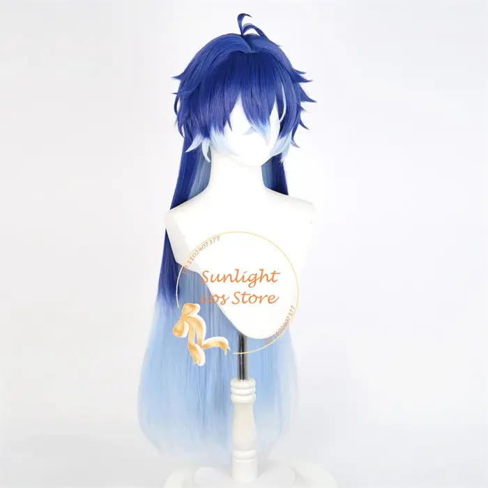 EN STOCK Anime Kyryll Chudomirovich Flins Cosplay perruque 90 cm bleu dégradé perruques résistant à la chaleur cheveux