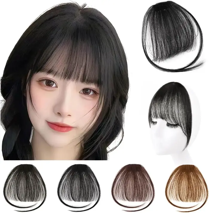 100% vrais cheveux humains pince sur frange pour les femmes