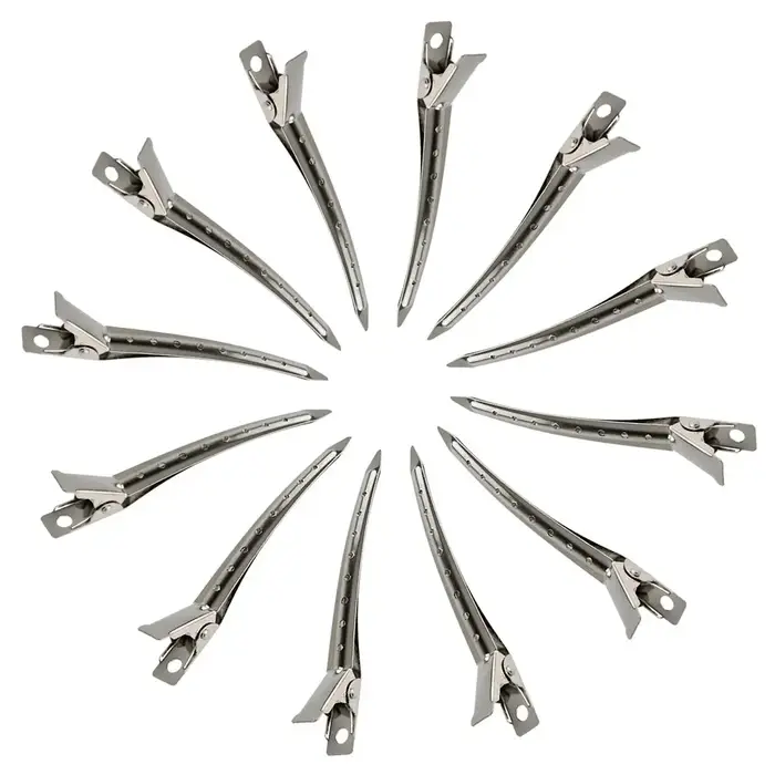 Lot de 50 pinces à bec de canard en métal antirouille avec trous pour coiffure