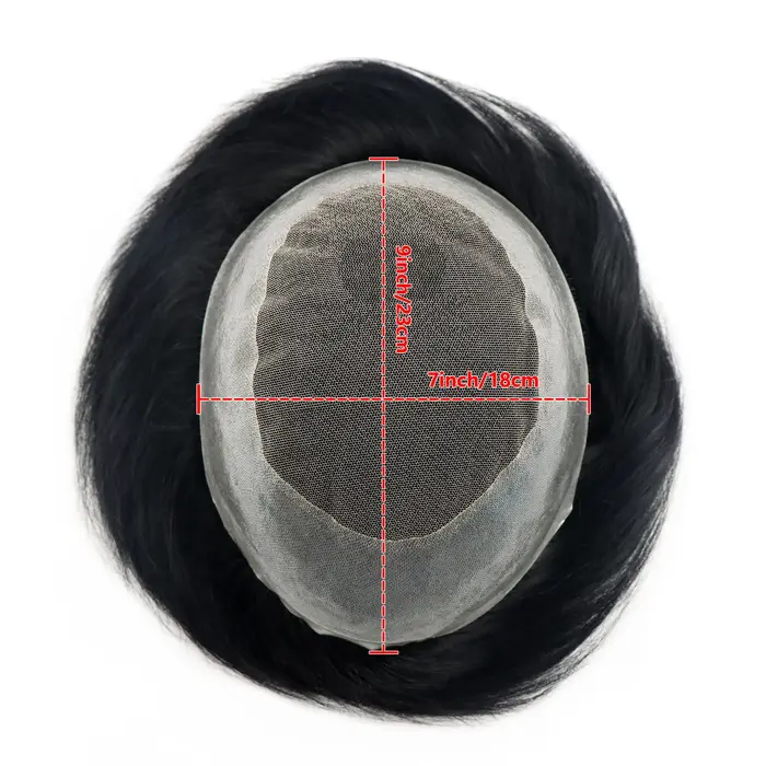 7x9 Australie Base Toupet Dentelle Avec PU Toupet Homme # 1B perruque masculine toupet de cheveux hu
