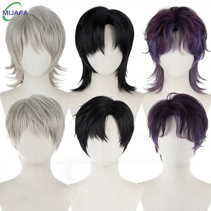 Haute qualité amour et espace profond Rafayel Zayne Xavier Cosplay perruque 30 cm cheveux courts Anime