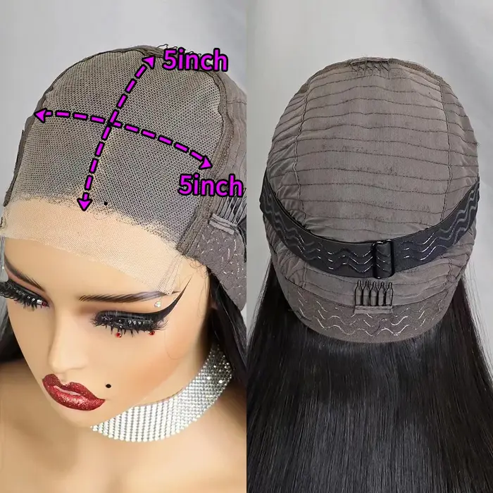 Perruques de cheveux humains bouclés en spirale ombré foncé sans colle 350% 5x5, avec fermeture en d