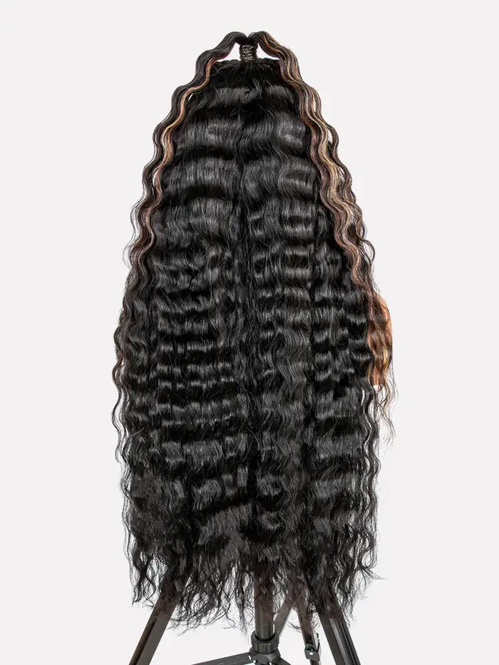 Alipearl cheveux sans colle mettre en évidence styliste perruque prêt à emporter pré-max serti ondulé 13x6 Ombre