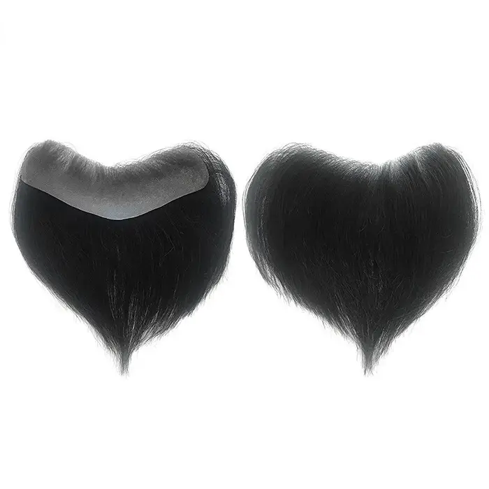 Hommes délié toupet postiche naturelle pour homme PU avant toupet perruques Remy cheveux avec peau m