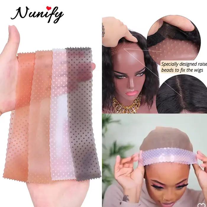 Petit bandeau en Silicone pour fixer la perruque sans colle, bandeau noir antidérapant en Silicone, 