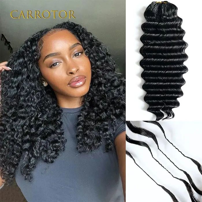 Extensions de cheveux en plumes Deep Wave couleur Bourgogne 100%