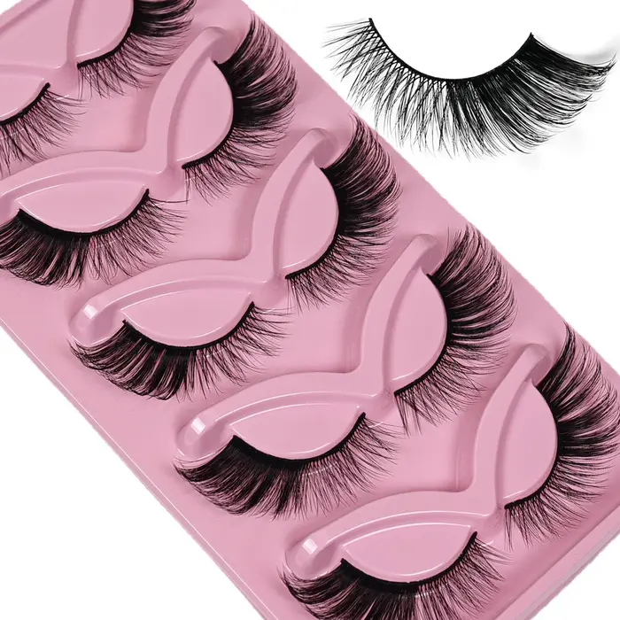 5 paires de faux cils oeil de chat