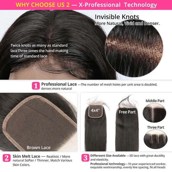AliPearl cheveux 100% cheveux humains paquets avec 4x4 dentelle fermeture brésilienne cheveux raides armure 3 paquets Ali perle Extension de cheveux