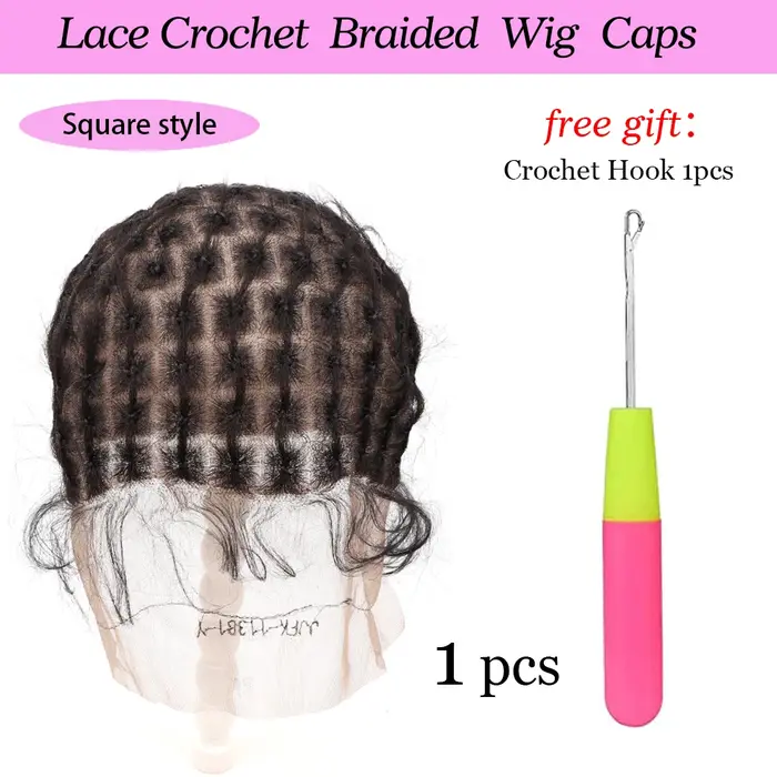 Bonnet de perruque Full Lace ventilé pour tressage au Crochet, bonnet de perruque tressé noir pour la fabrication de perruque Afro sans colle, bonnet Cornrow
