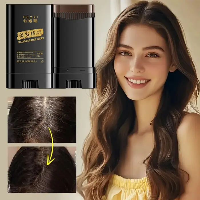 Bâton de teinture capillaire imperméable – couvre rapidement le gris