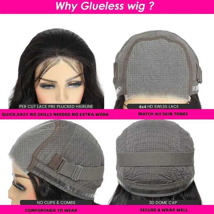 Perruque sans colle cheveux humains prêt à porter perruques Bob courtes pour les femmes 13x4