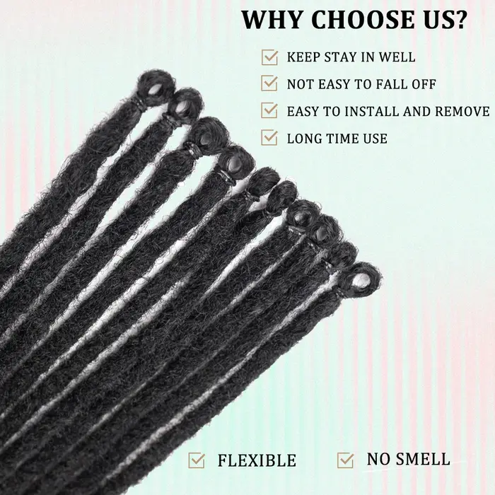 Extensions de Dreadlock synthétiques 10 racines/paquet Hippie dreads à une extrémité Ombre Loc Exten