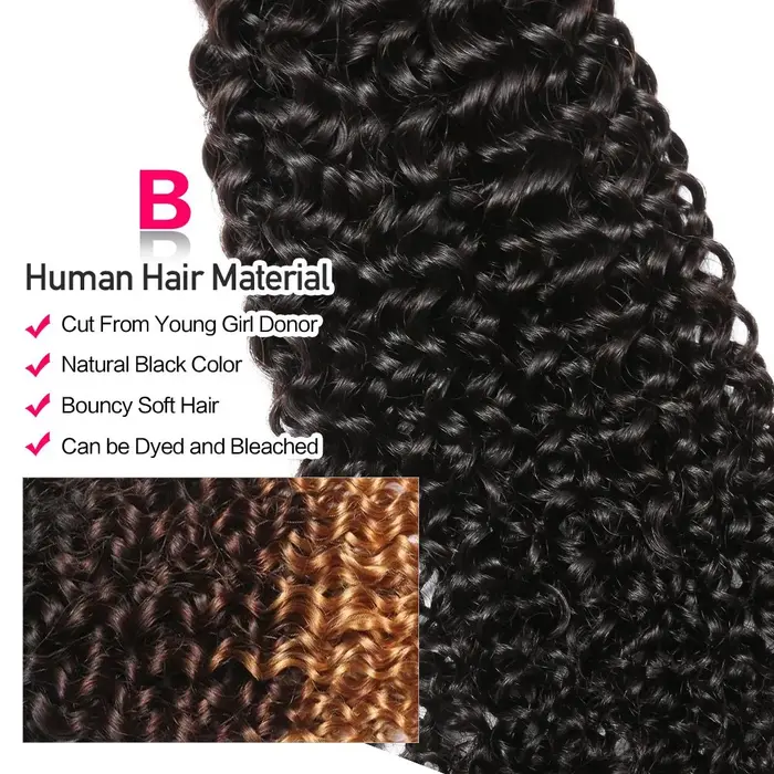 Offre de lots de cheveux humains bouclés crépus bruts non traités