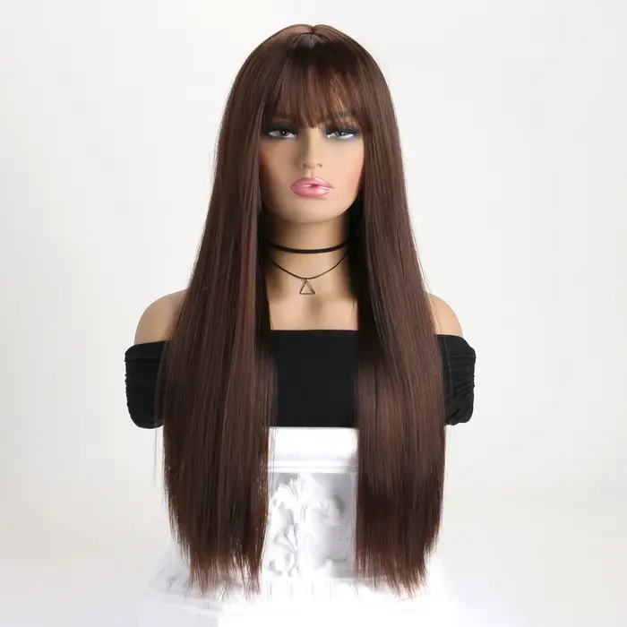Perruque synthétique de 26 pouces la plus vendue pour cheveux longs et raides