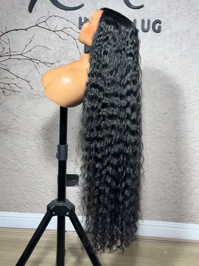 Perruque synthétique noire bouclée crépue 13x4x1 avec dentelle frontale pour femmes noires