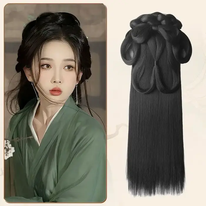 Perruque de prairie chinoise pour femmes, accessoires de cheveux Hanfu, style Wei Jin, chignon de gu