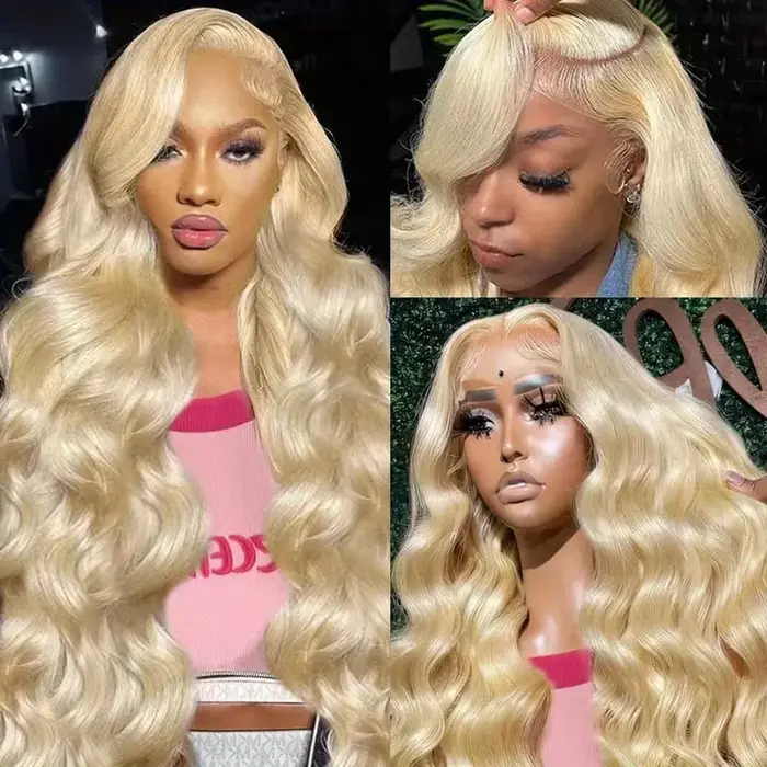 Vague de corps 613 Blonde 13x4 Hd dentelle avant perruques de cheveux humains 220% densité brésilien