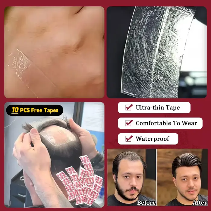 # 1B80 toupet pour hommes cheveux humains 0.06-0.08mm complet PU