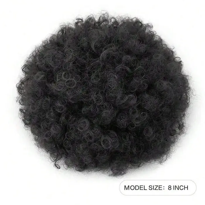 Extension de queue de cheval afro synthétique courte noire avec cordon de serrage pour femmes noires