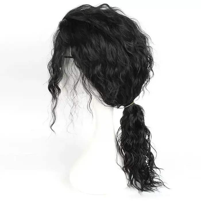 Perruque noire mi-longue bouclée pour cosplay d'Anime Michael Jackson
