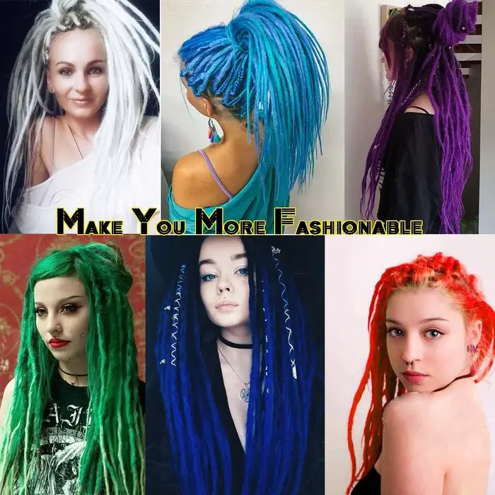 Extensions de dreadlocks colorés