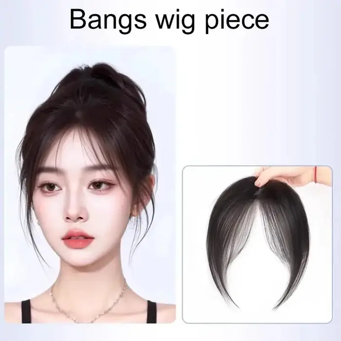 Nouvelle Frange Synthétique Naturelle Sans Couture pour Cheveux