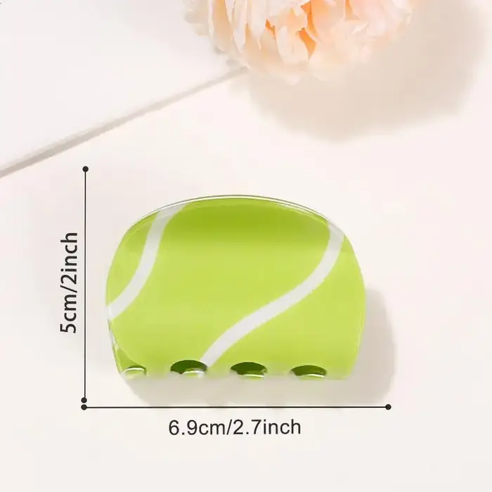 Pince à cheveux en acétate design raquette de tennis pour femme – Pince requin élégante pour cheveux