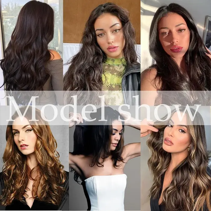 Extension de cheveux synthétiques longs bouclés ondulés de 20 pouces