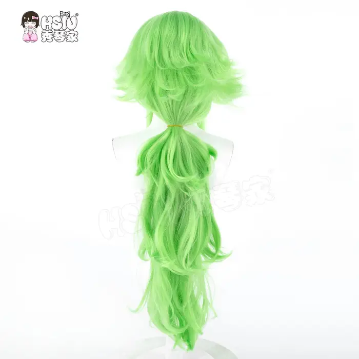 N Cosplay perruque fibre synthétique perruque 「HSIU」 80Cm herbe vert longue perruque + bonnet de per