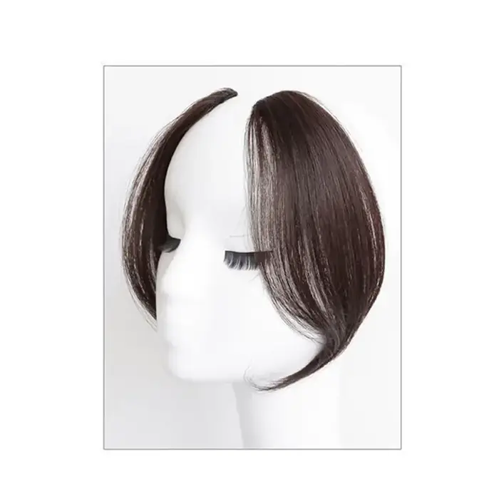 Frange de cheveux synthétiques frange latérale pour femmes 3D partie centrale fausse frange Extensio