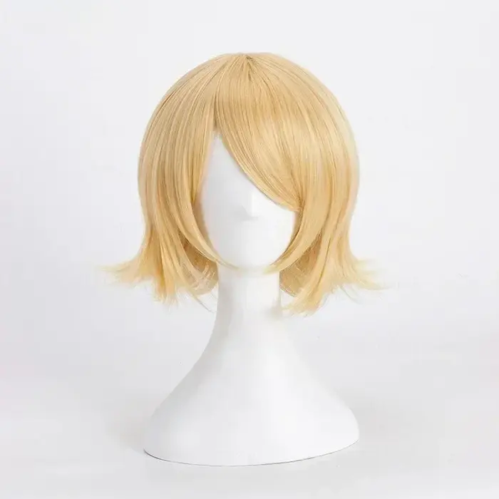 Rin Len Cosplay Rin Len perruque courte blonde résistant à la chaleur cheveux synthétiques Anime