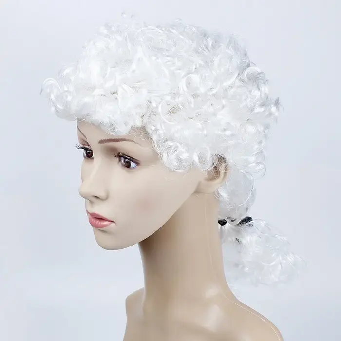 Perruque de rôle de juge pour adultes, jeu sur scène, spectacle d'avocat, couvre-chef, accessoire de