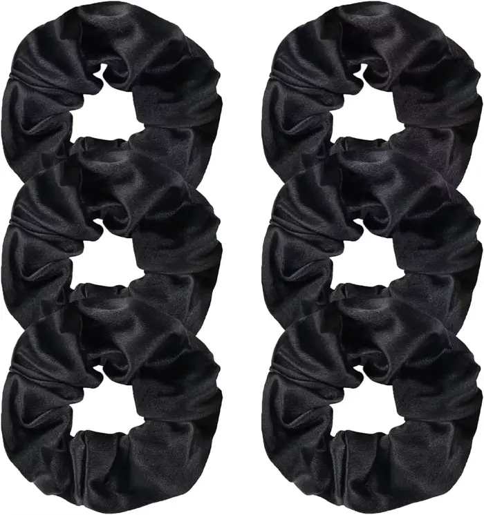 6 pièces chouchous en Satin bandes de cheveux élastiques attaches de cheveux en Satin/velours chouch