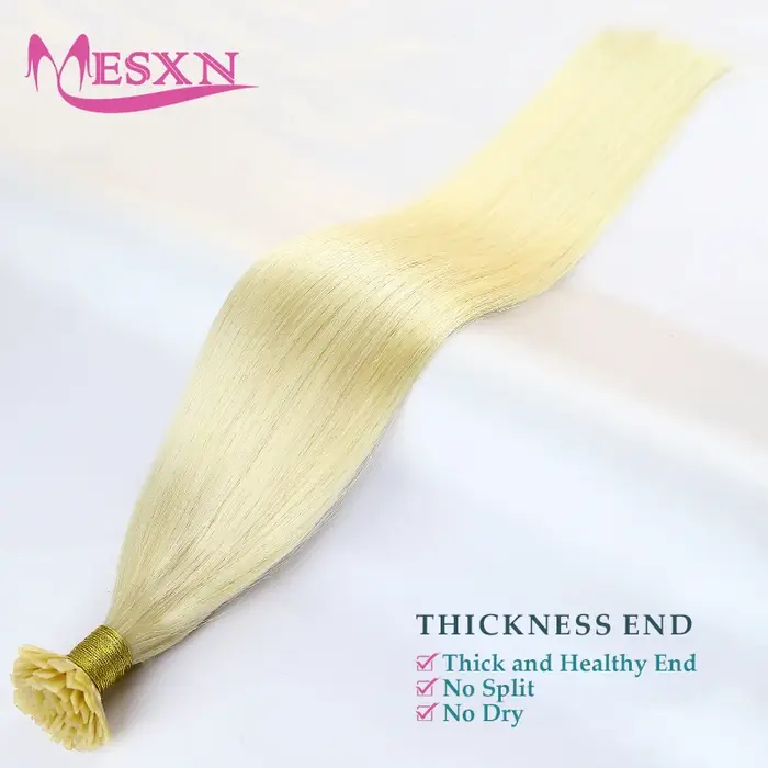 Extensions de cheveux à pointe plate MESXN