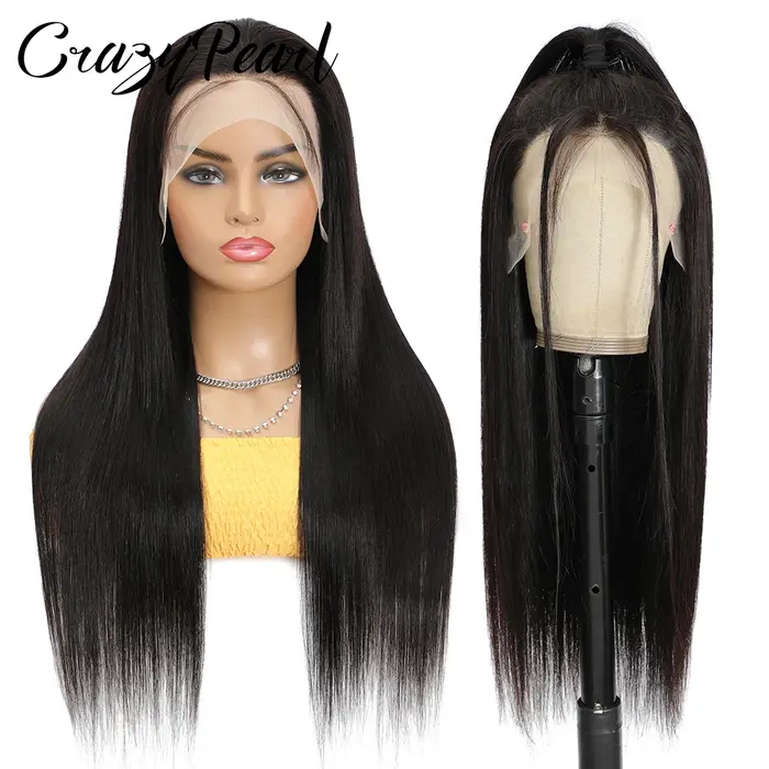 Perruques Lace Front 13x6 en Cheveux Humains pour Femmes, Densité 250%, HD Transparentes, Lisses, Pr