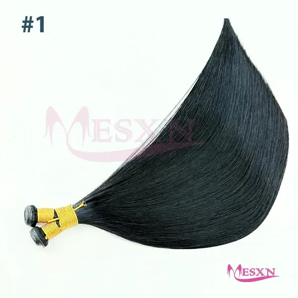 MESXN Genius Extensions de cheveux cheveux vraiment humains tissage naturel paquets droits 14 "-26" 