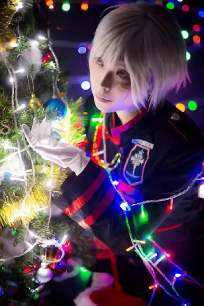 D Gray-man Allen Walker Cosplay cheveux synthétiques courte argent blanc style bande dessinée perruque
