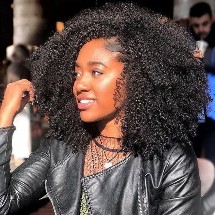 Bundles de cheveux humains afro crépus pour femmes, tissage brésilien, extensions de cheveux bouclés, 1/3 cheveux humains afro, richesse, 8-24"