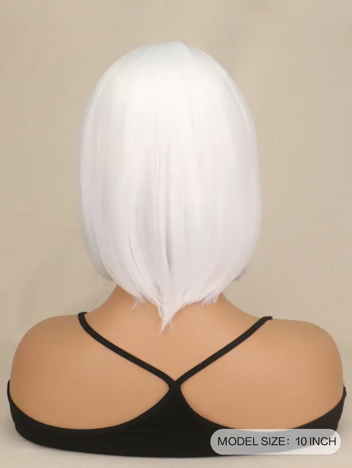 Hort Perruque Bob avec frange – Cheveux en fibres synthétiques naturelles pour un usage quotidien