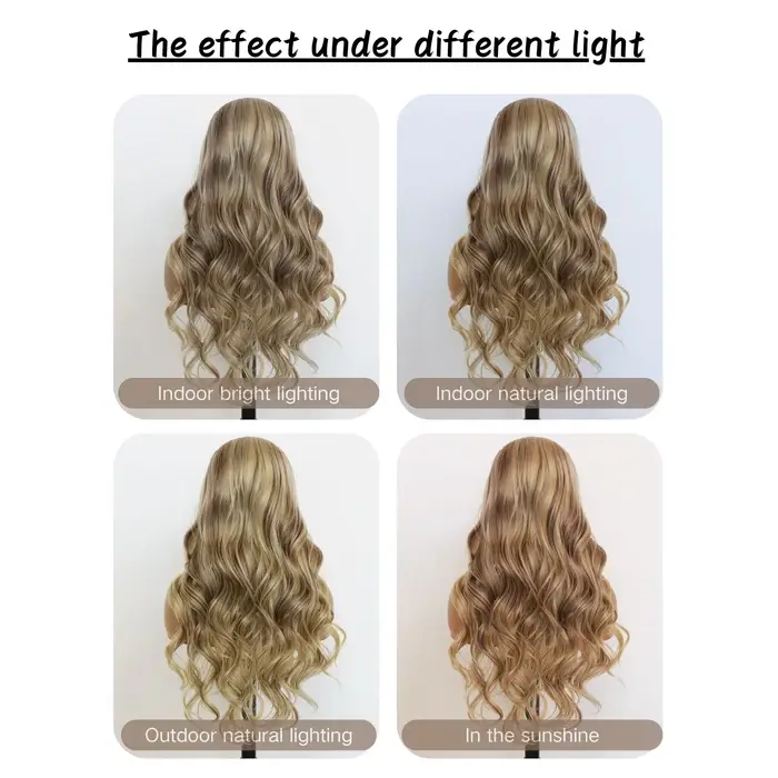 Perruque Lace Front Wig synthétique à reflets blonds