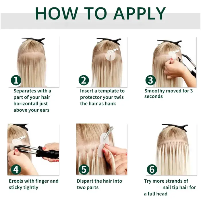 KerBrian-Extensions de cheveux à pointe plate