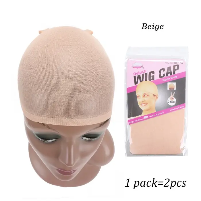 2 pièces/sac, bonnet de perruque en maille tissée, bonnet de perruque en maille élastique, adapté à 