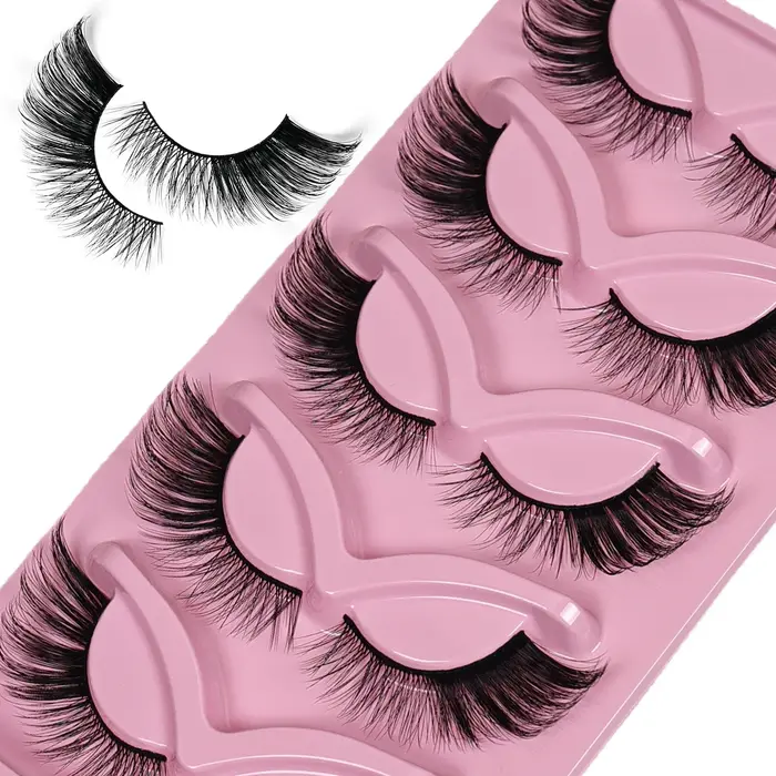 5 paires de faux cils oeil de chat