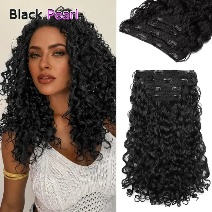 Extensions de cheveux à clipser Black Pearl Water Wave
