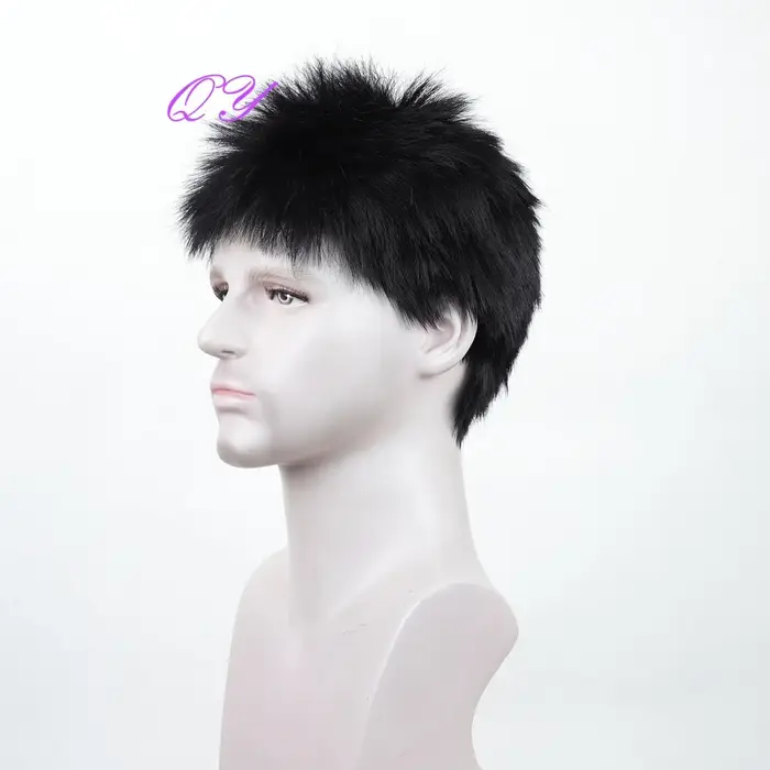 Perruque synthétique courte de 2 pouces pour hommes