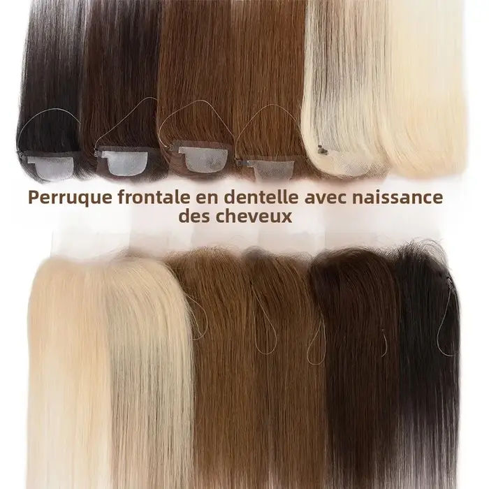 TESS délié Topper avec ligne de pêche dentelle frontale postiche pour les femmes front cheveux humains