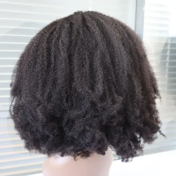 Perruque de cheveux humains longs bouclés 4C