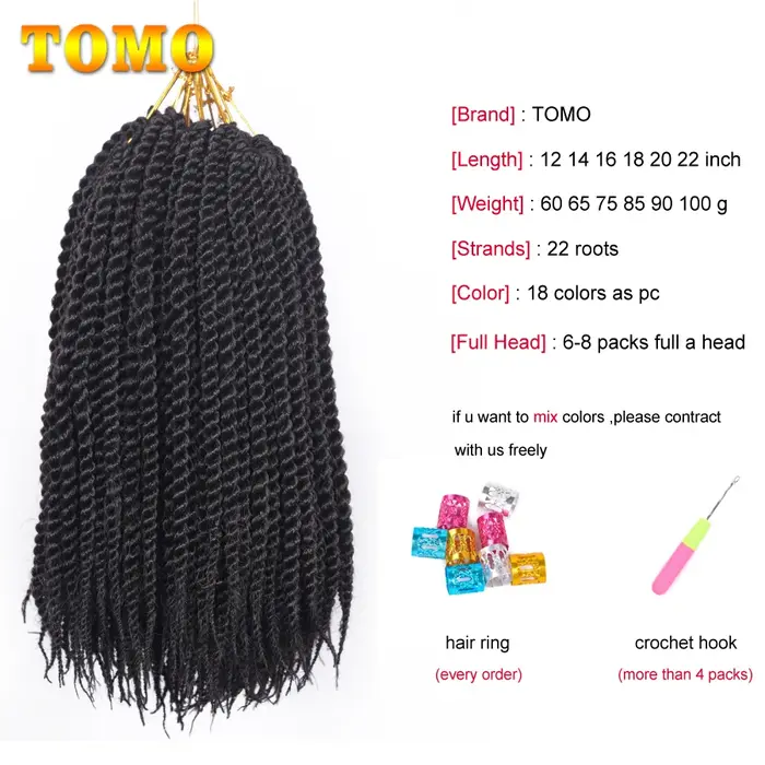 TOMO – Extensions capillaires synthétiques torsadées sénégalaises