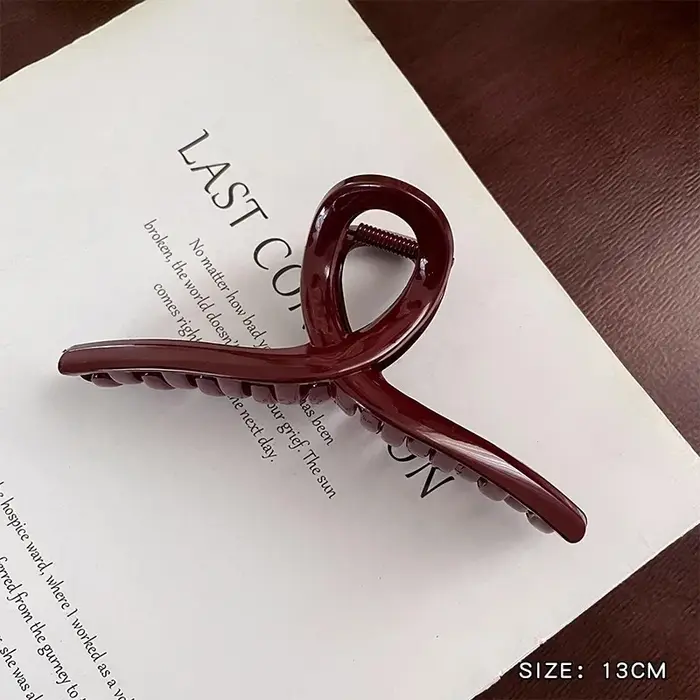 1 pince à cheveux rétro rouge foncé