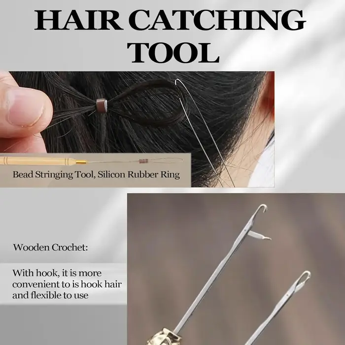 Kit d'extension de cheveux professionnel avec perles